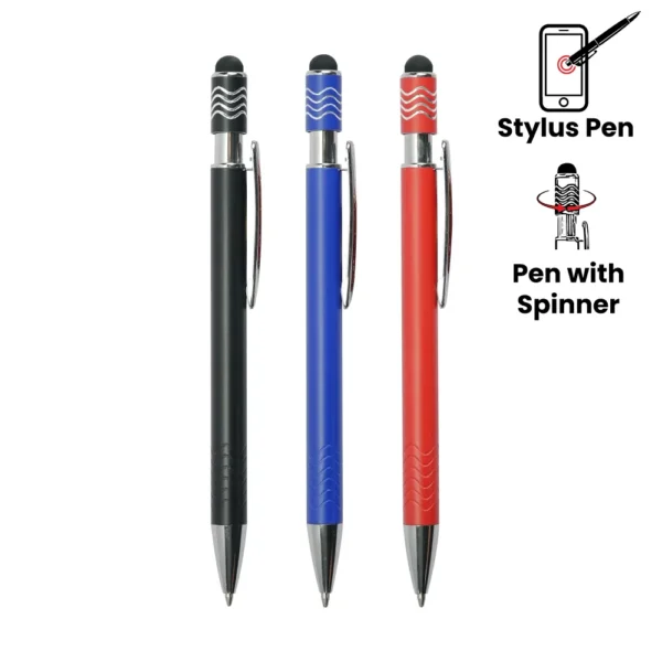 Stylus-Metal-Pens-with-Wave-Design-Top-Spinner-PN-SPN-02-Blank-4