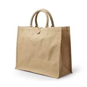 Reusable Jute Shopping Bags with Button Closure